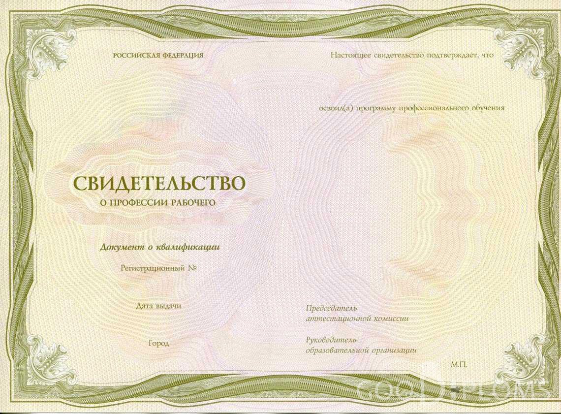 Свидетельство о Профессии Рабочего период выдачи 1999-2020 -  Балхаш