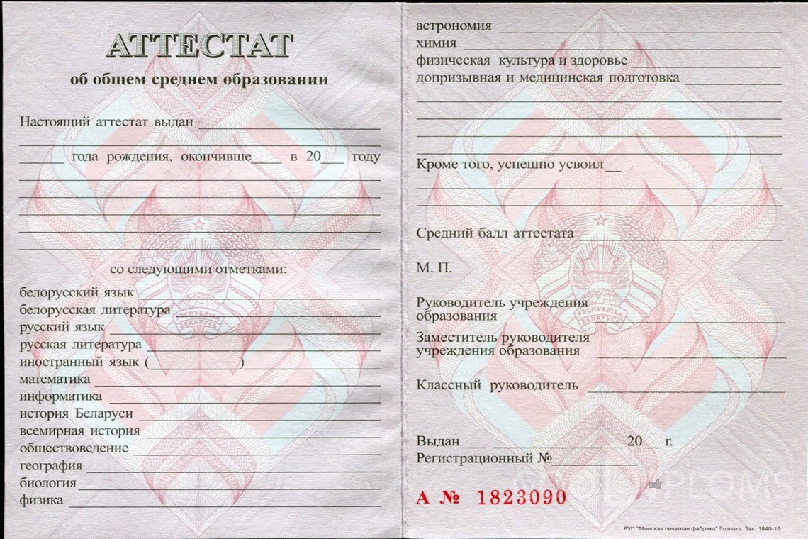 Белорусский аттестат за 11 класс - Балхаш